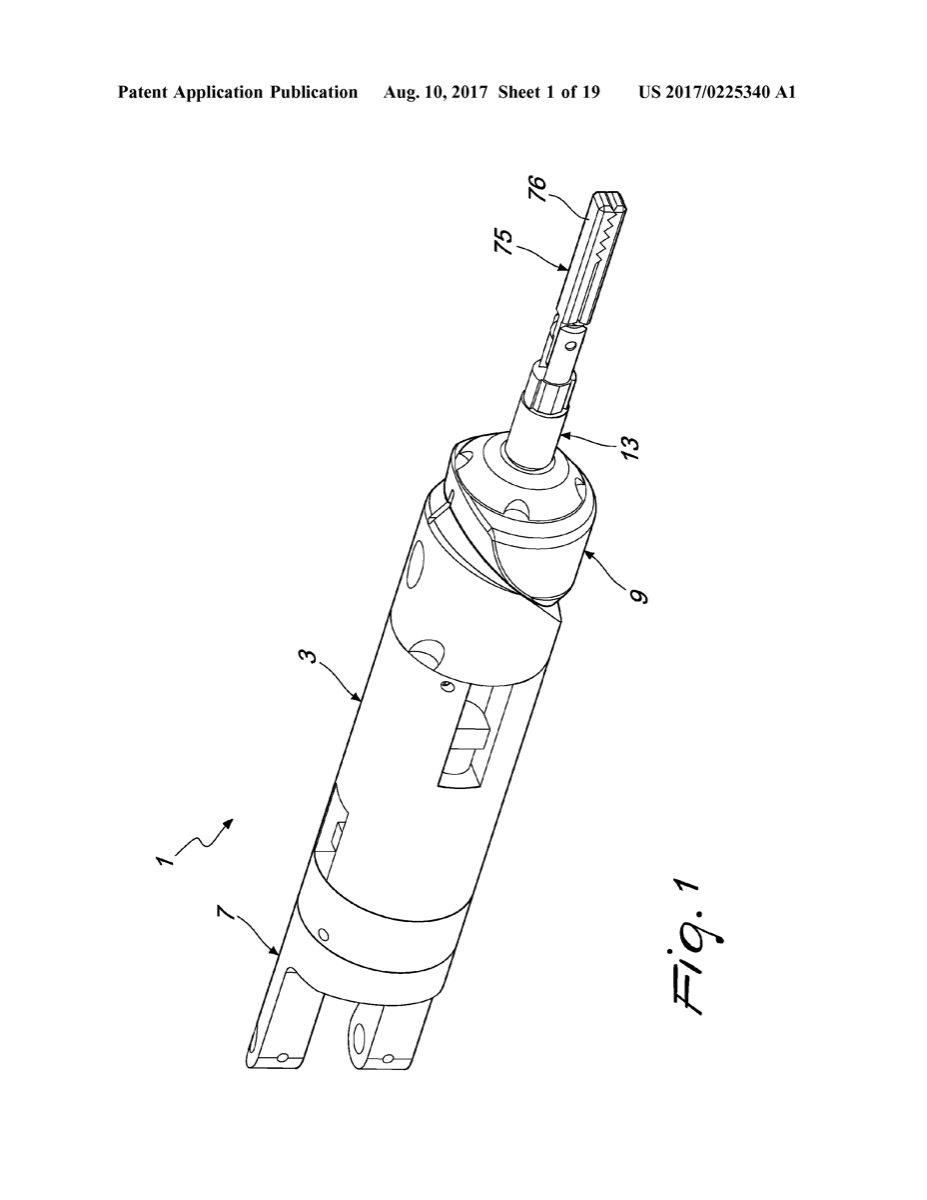 Tavola brevettuale ufficiale: Fig. 1 del giunto articolato del brevetto US 10.583.569 B2